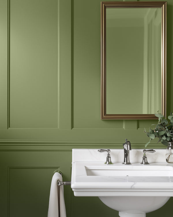Bathroom painted in Lick Green 18