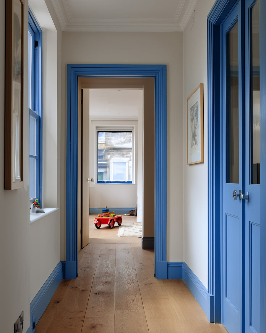 Hallway painted in Lick Blue 19