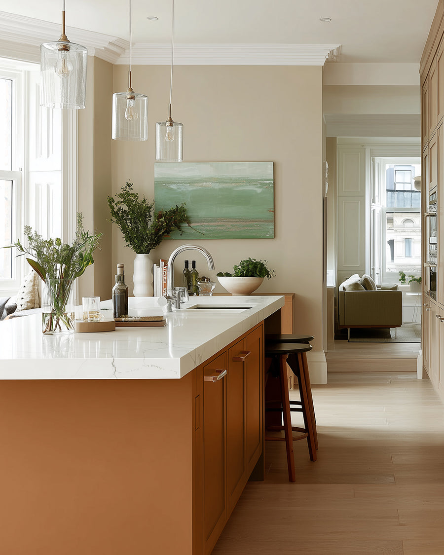 Kitchen painted in Lick Orange 02