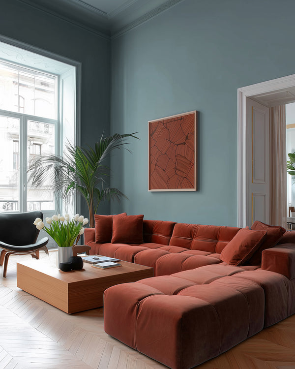 Sitting room painted in Lick Teal 01