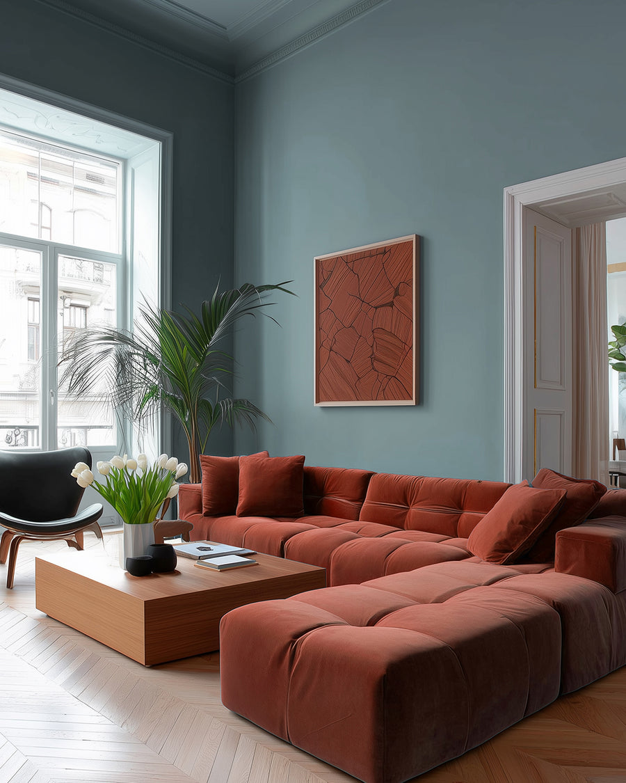 Sitting room painted in Lick Teal 01