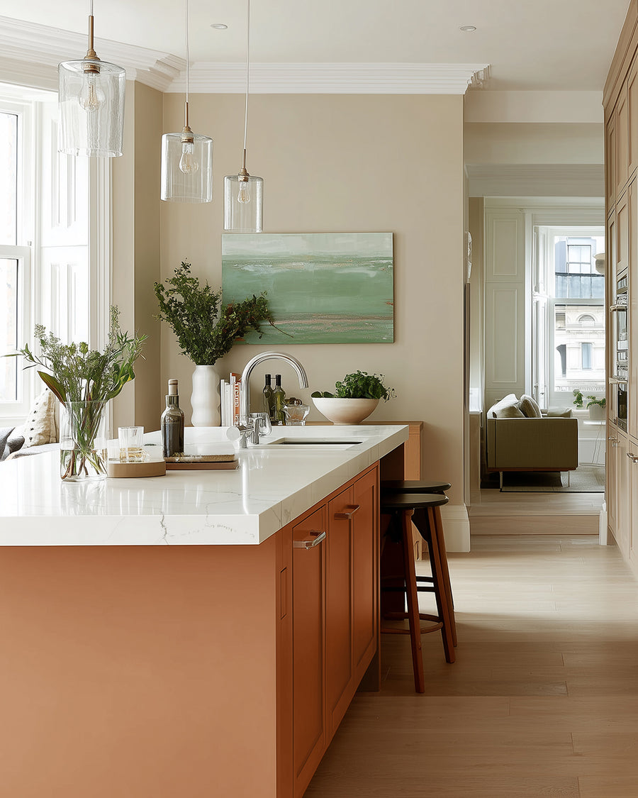 Kitchen painted in Lick Orange 03
