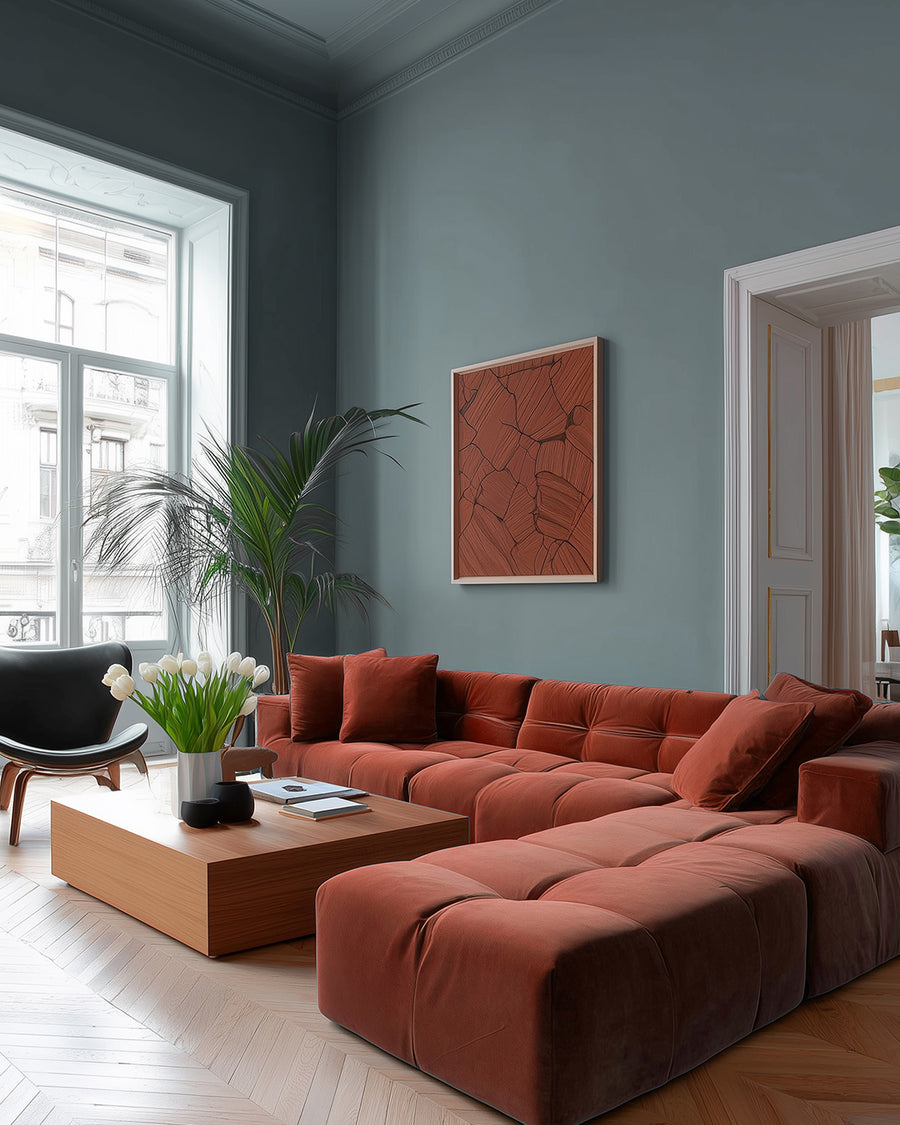 Sitting room painted in Lick Teal 02