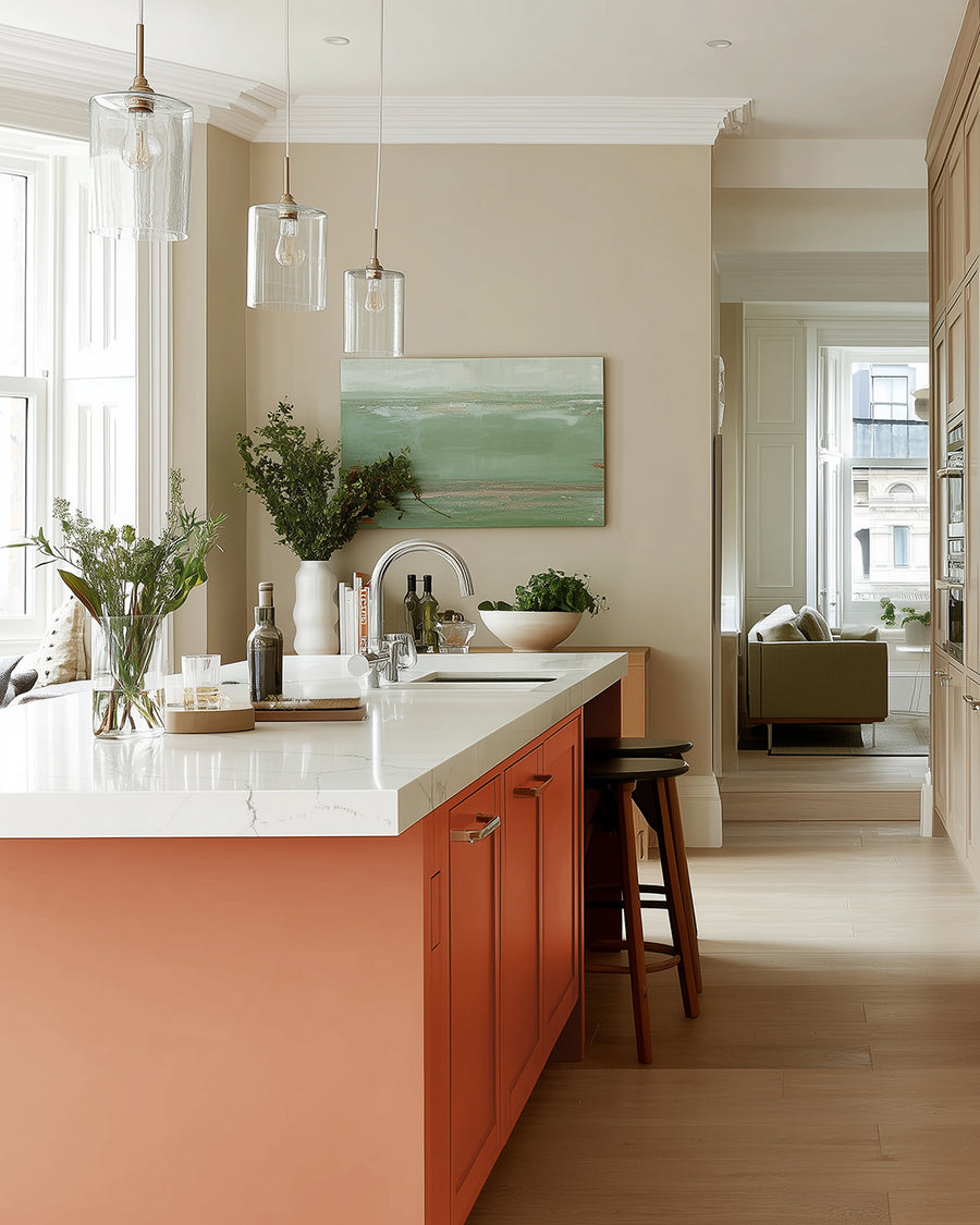 Kitchen painted in Lick Orange 05