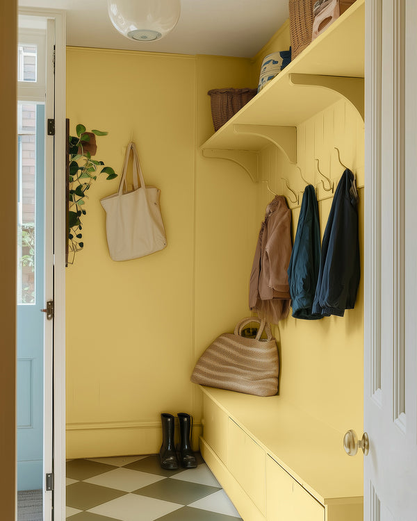 Boot room painted in Lick Yellow 08