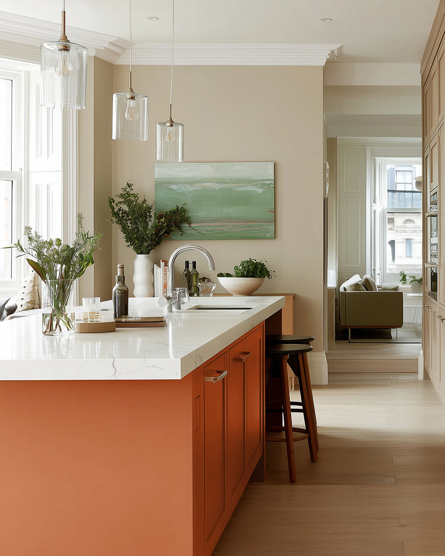 Kitchen painted in Lick Orange 04