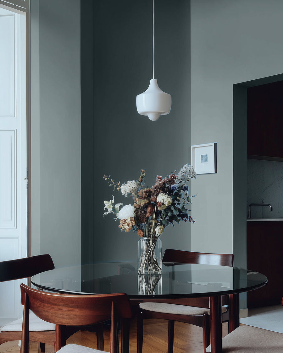 Dining room painted in Lick Teal 02