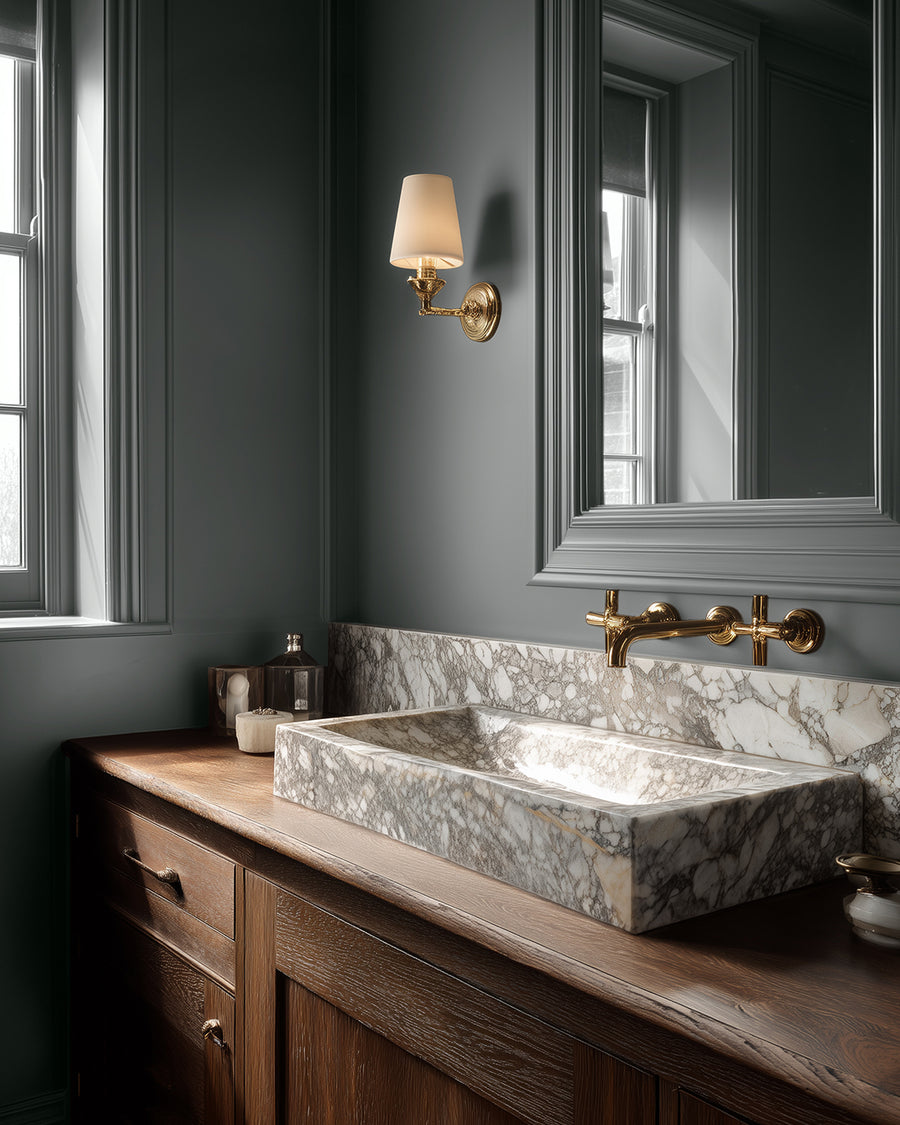Bathroom painted in Lick Grey 16