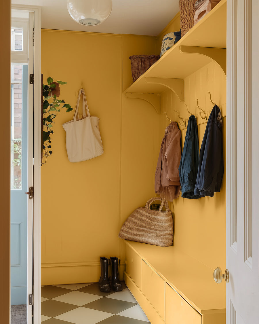 Boot room painted in Lick Yellow 02