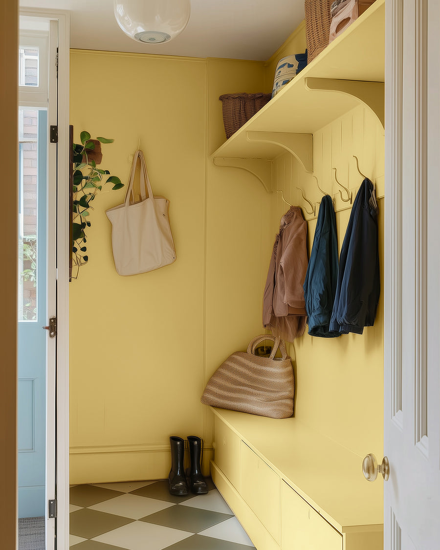 Boot room painted in Lick Yellow 01