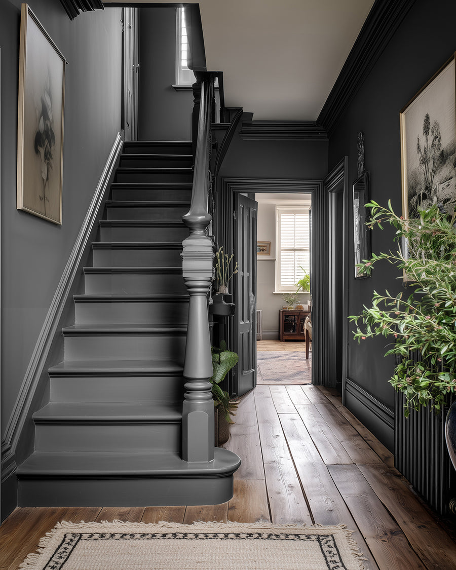 Hallway painted in Lick Grey 15