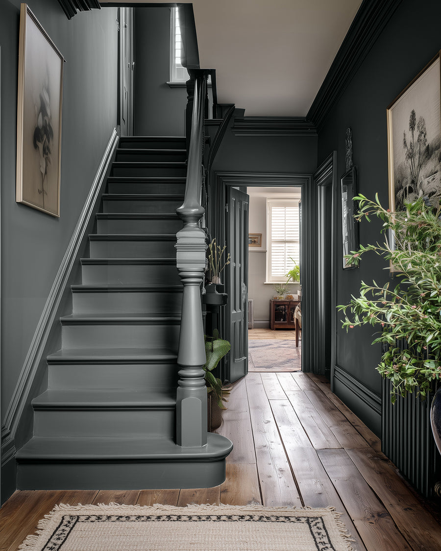 Hallway painted in Lick Grey 17