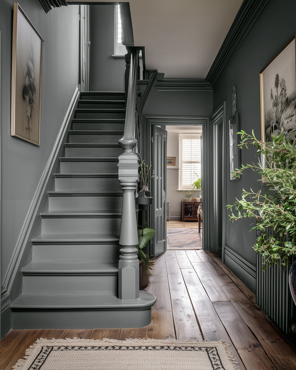 Hallway painted in Lick Grey 16