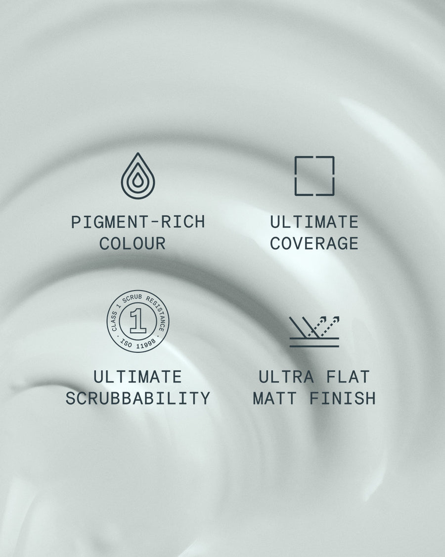 Supreme paint is ultra flat matt and pigment rich with ultimate coverage and scrubbability