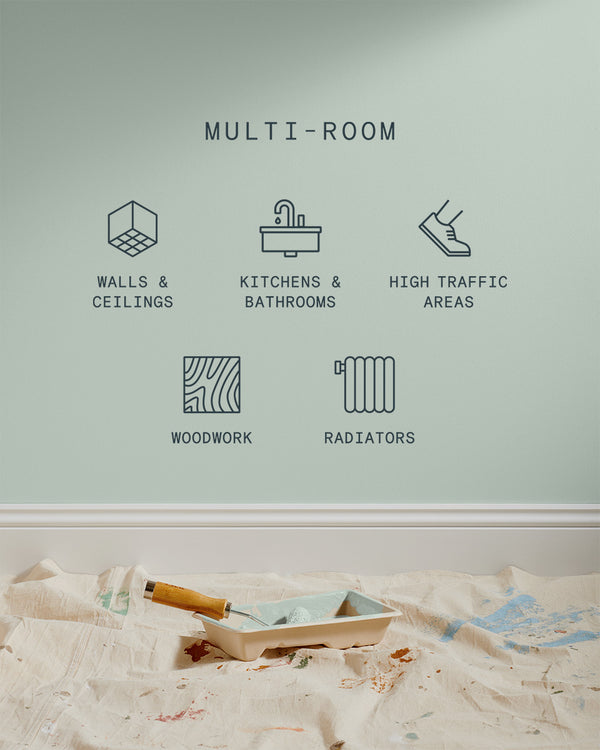 Supreme paint is suitable for walls and ceilings, kitchens and bathrooms, high traffic areas, woodwork and radiators