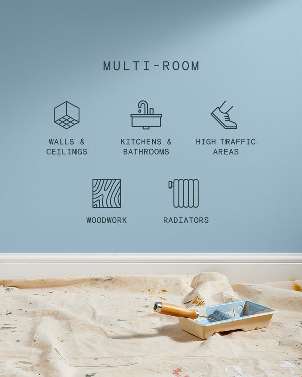 Supreme paint is suitable for walls and ceilings, kitchens and bathrooms, high traffic areas, woodwork and radiators