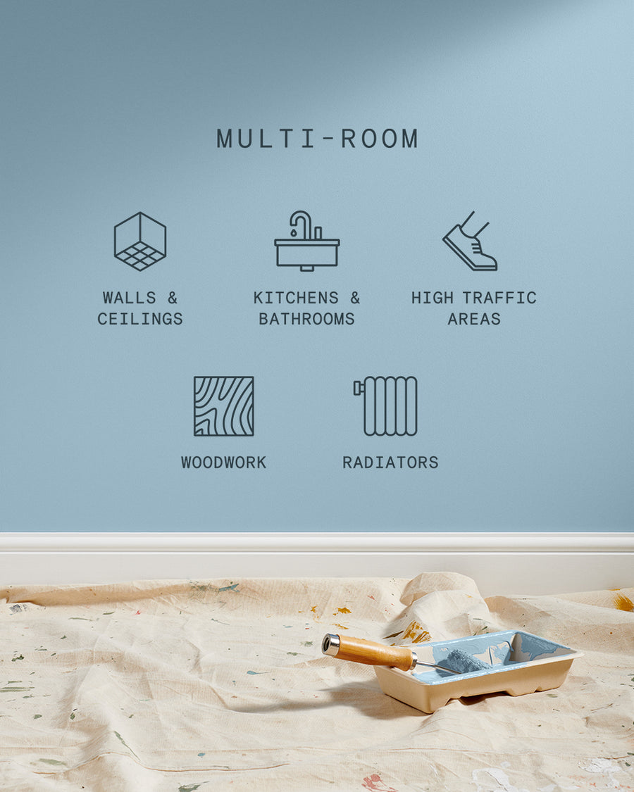 Supreme paint is suitable for walls and ceilings, kitchens and bathrooms, high traffic areas, woodwork and radiators