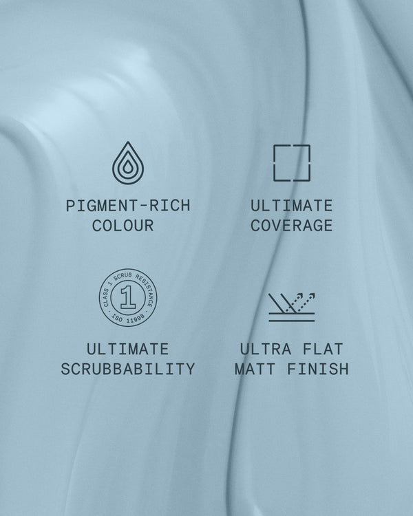 Supreme paint is ultra flat matt and pigment rich with ultimate coverage and scrubbability