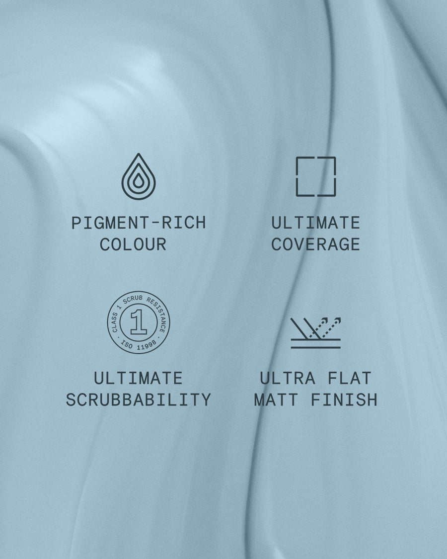 Supreme paint is ultra flat matt and pigment rich with ultimate coverage and scrubbability