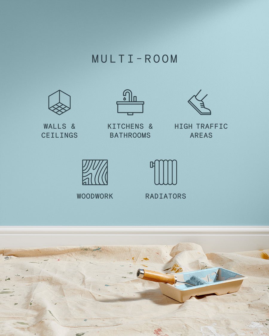 Supreme paint is suitable for walls and ceilings, kitchens and bathrooms, high traffic areas, woodwork and radiators