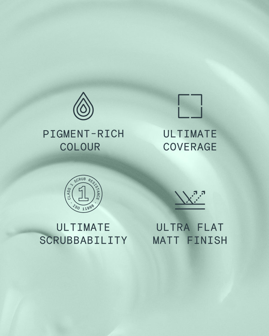Supreme paint is ultra flat matt and pigment rich with ultimate coverage and scrubbability