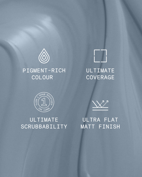 Supreme paint is ultra flat matt and pigment rich with ultimate coverage and scrubbability