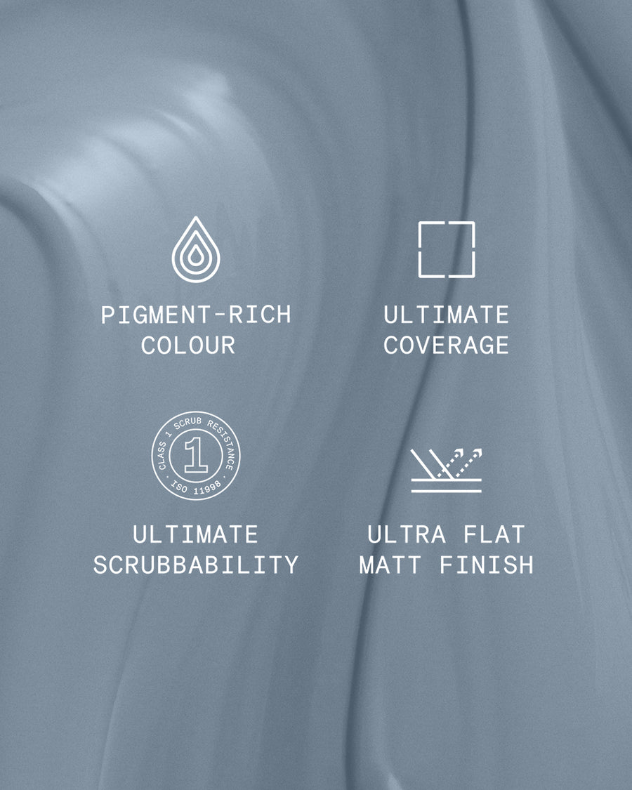 Supreme paint is ultra flat matt and pigment rich with ultimate coverage and scrubbability