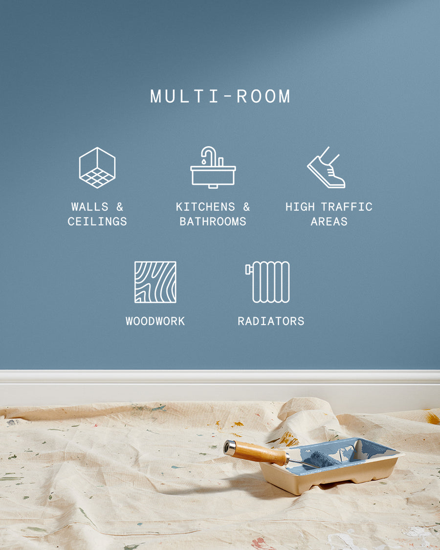 Supreme paint is suitable for walls and ceilings, kitchens and bathrooms, high traffic areas, woodwork and radiators