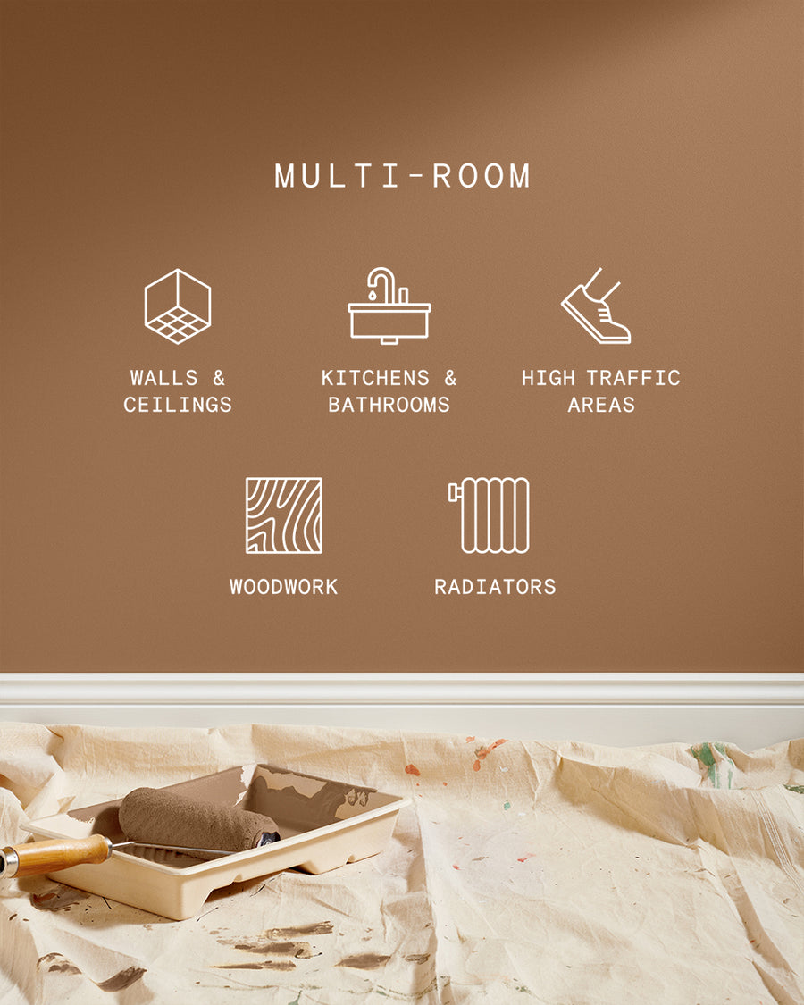 Supreme paint is suitable for walls and ceilings, kitchens and bathrooms, high traffic areas, woodwork and radiators