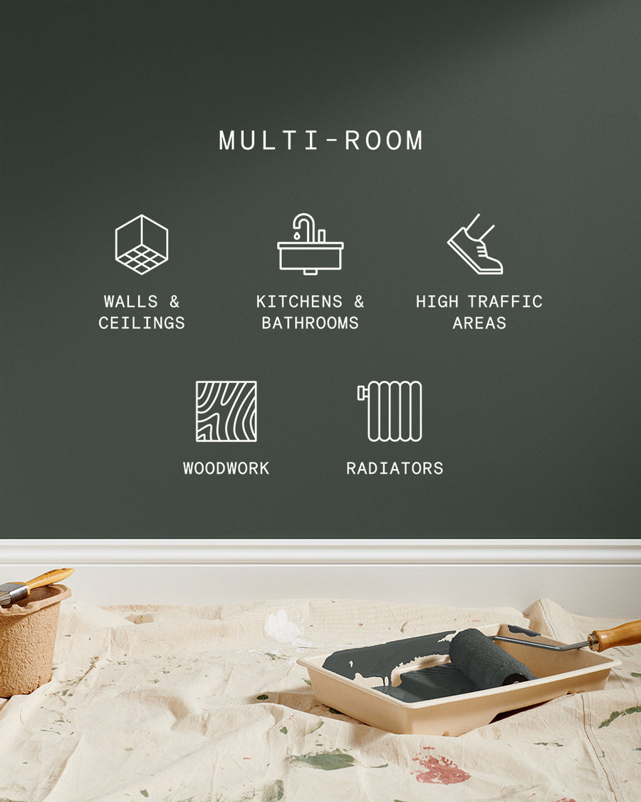 Supreme paint is suitable for walls and ceilings, kitchens and bathrooms, high traffic areas, woodwork and radiators