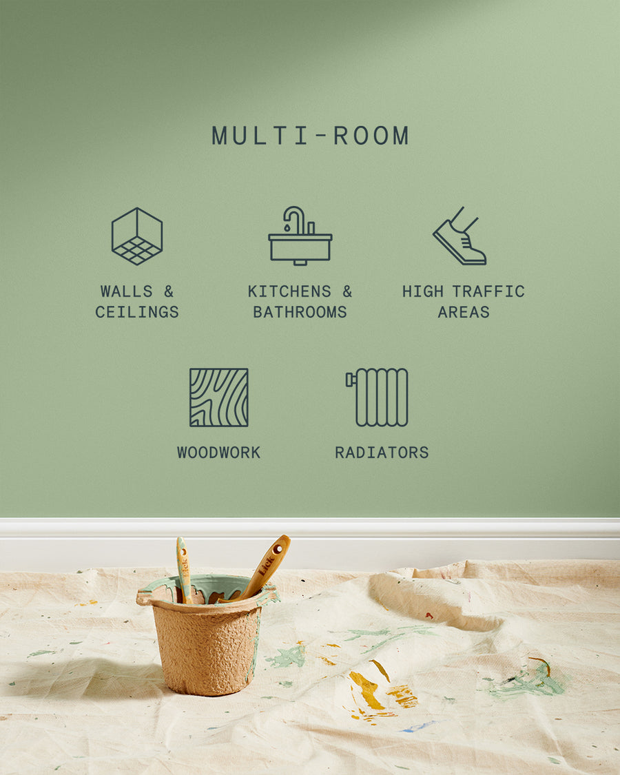 Supreme paint is suitable for walls and ceilings, kitchens and bathrooms, high traffic areas, woodwork and radiators