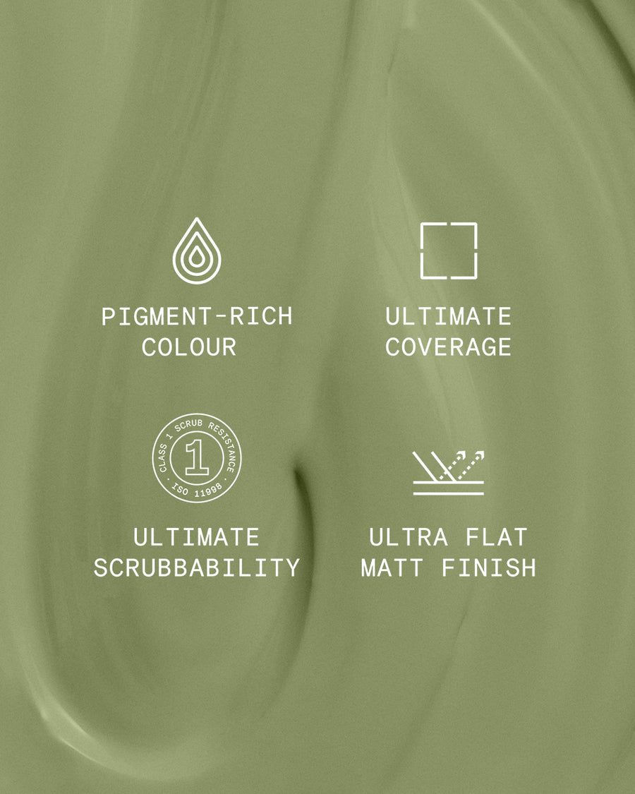 Supreme paint is ultra flat matt and pigment rich with ultimate coverage and scrubbability