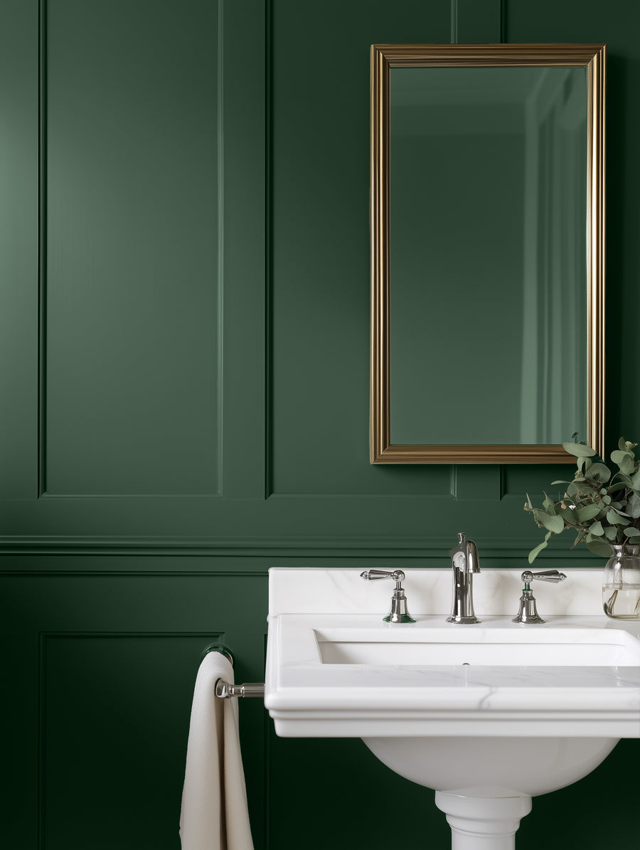 Bathroom painted in Lick Green 20