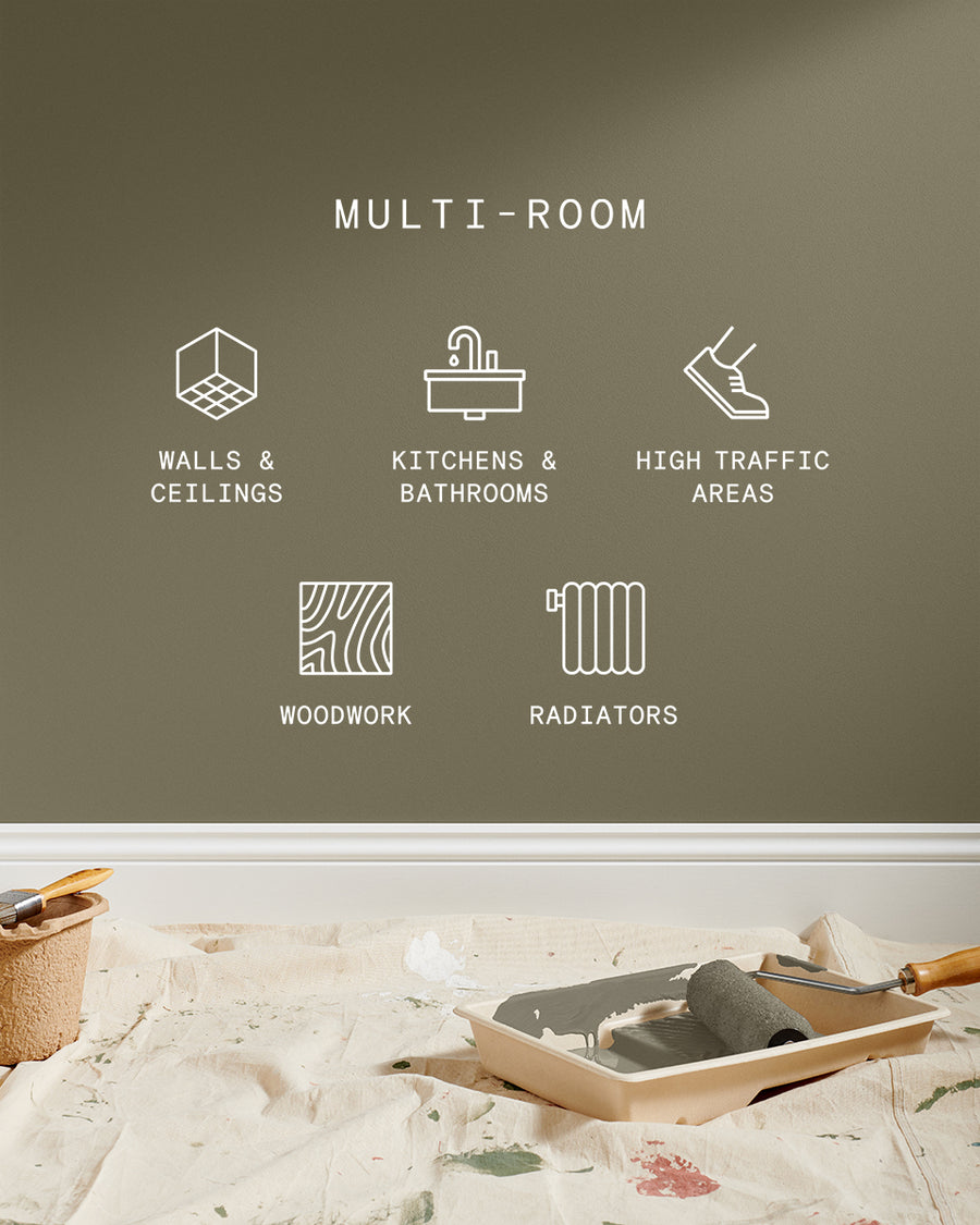 Supreme paint is suitable for walls and ceilings, kitchens and bathrooms, high traffic areas, woodwork and radiators