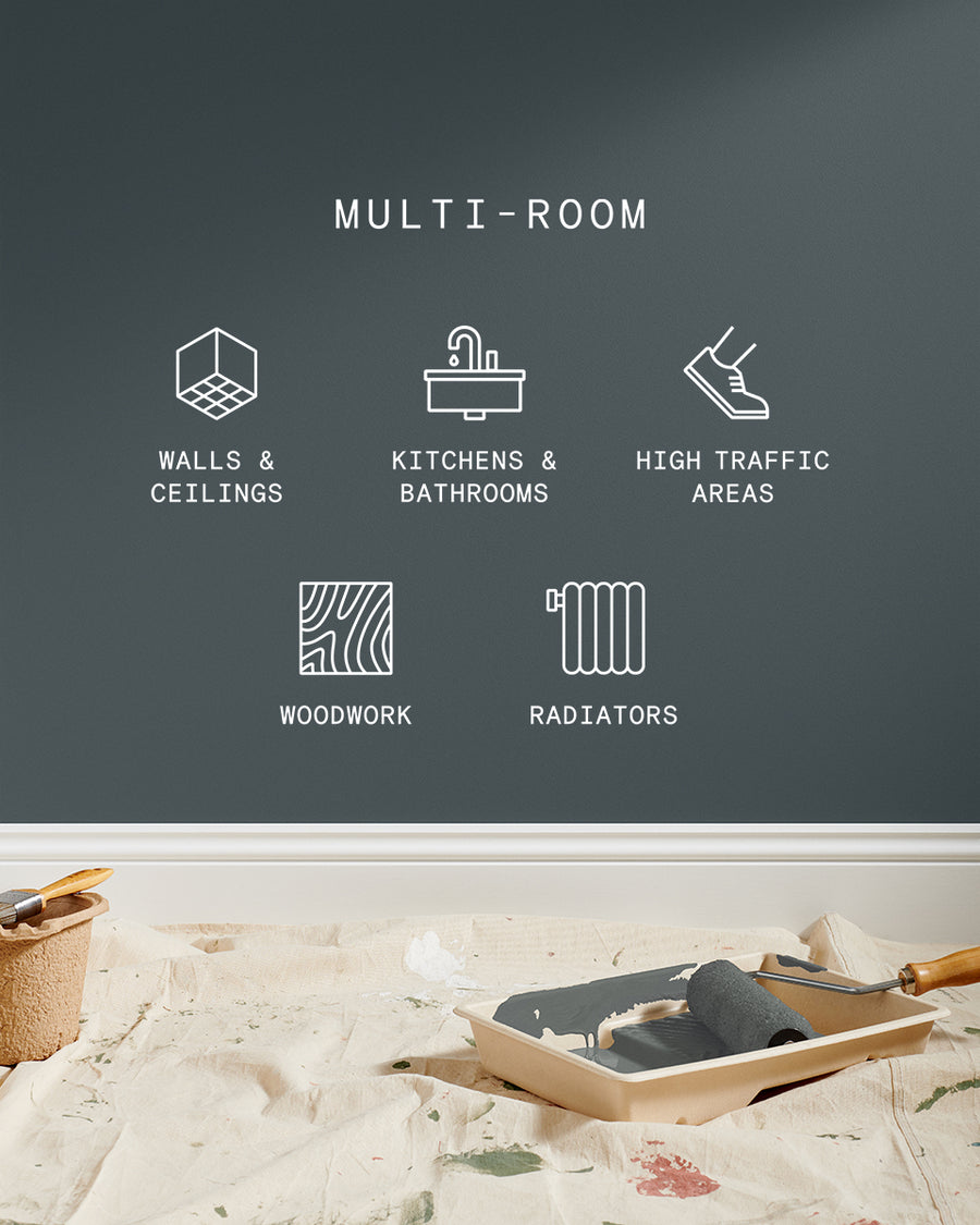 Supreme paint is suitable for walls and ceilings, kitchens and bathrooms, high traffic areas, woodwork and radiators