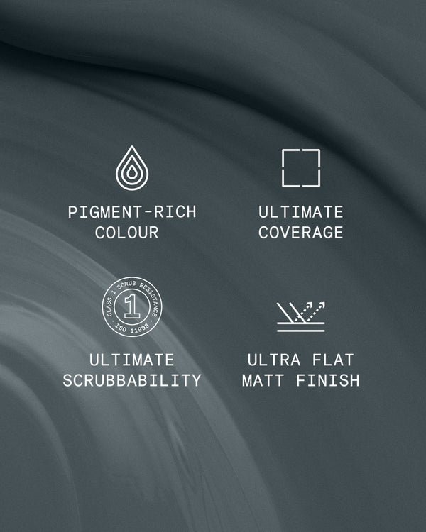 Supreme paint is ultra flat matt and pigment rich with ultimate coverage and scrubbability