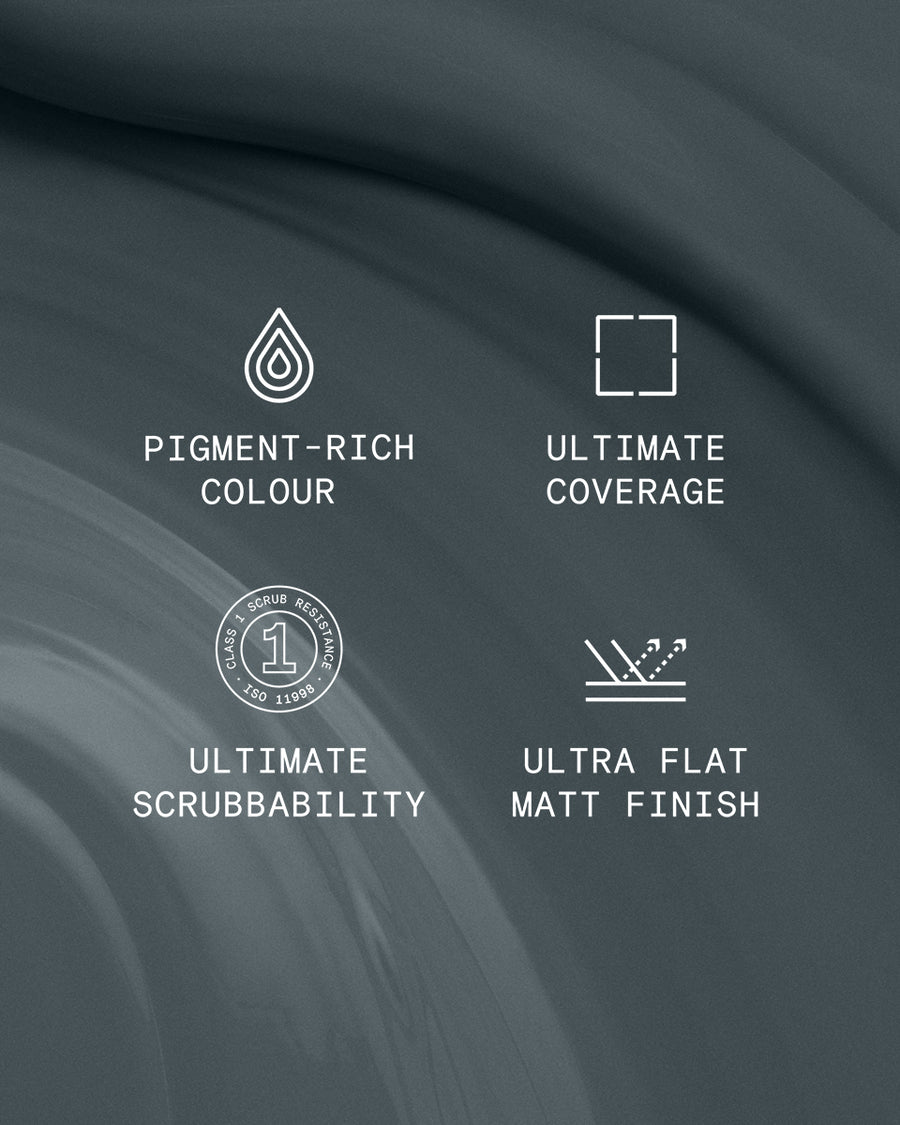 Supreme paint is ultra flat matt and pigment rich with ultimate coverage and scrubbability