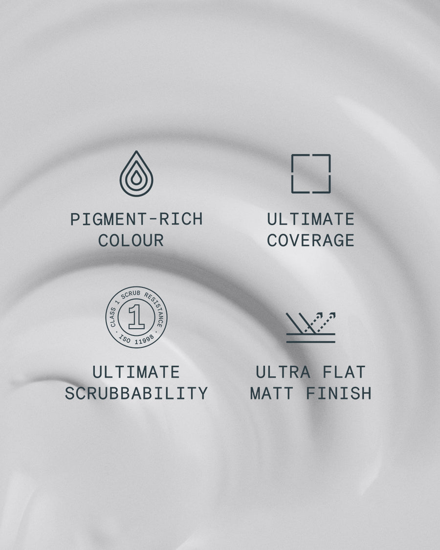 Supreme paint is ultra flat matt and pigment rich with ultimate coverage and scrubbability