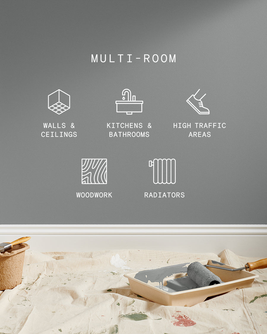 Supreme paint is suitable for walls and ceilings, kitchens and bathrooms, high traffic areas, woodwork and radiators