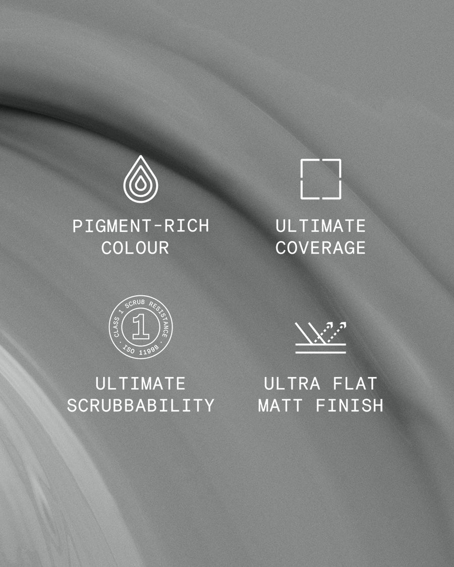 Supreme paint is ultra flat matt and pigment rich with ultimate coverage and scrubbability