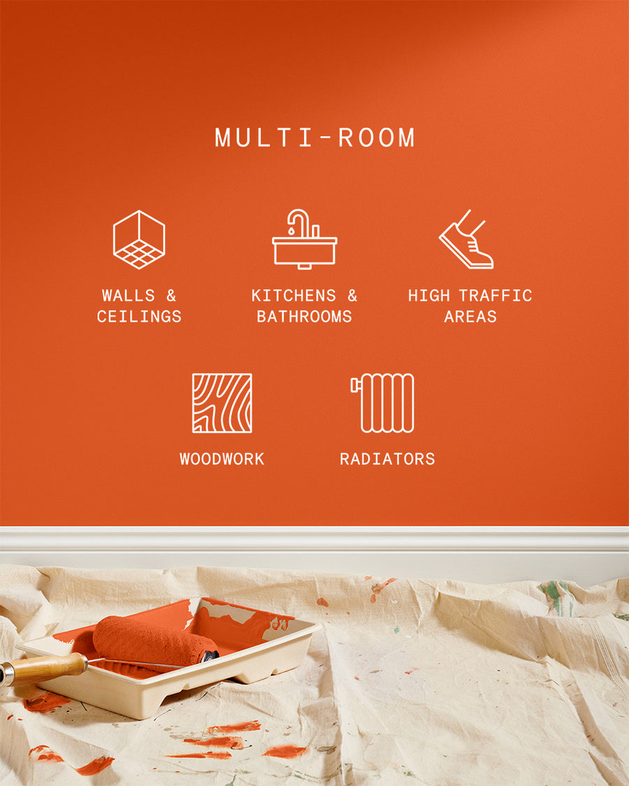 Supreme paint is suitable for walls and ceilings, kitchens and bathrooms, high traffic areas, woodwork and radiators