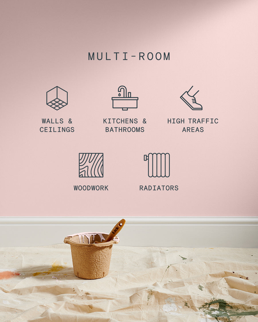Supreme paint is suitable for walls and ceilings, kitchens and bathrooms, high traffic areas, woodwork and radiators