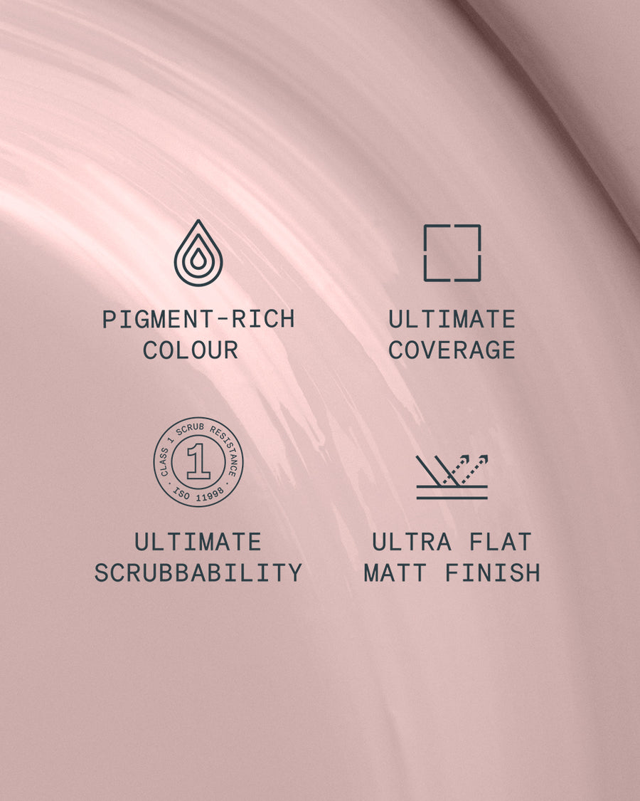 Supreme paint is ultra flat matt and pigment rich with ultimate coverage and scrubbability
