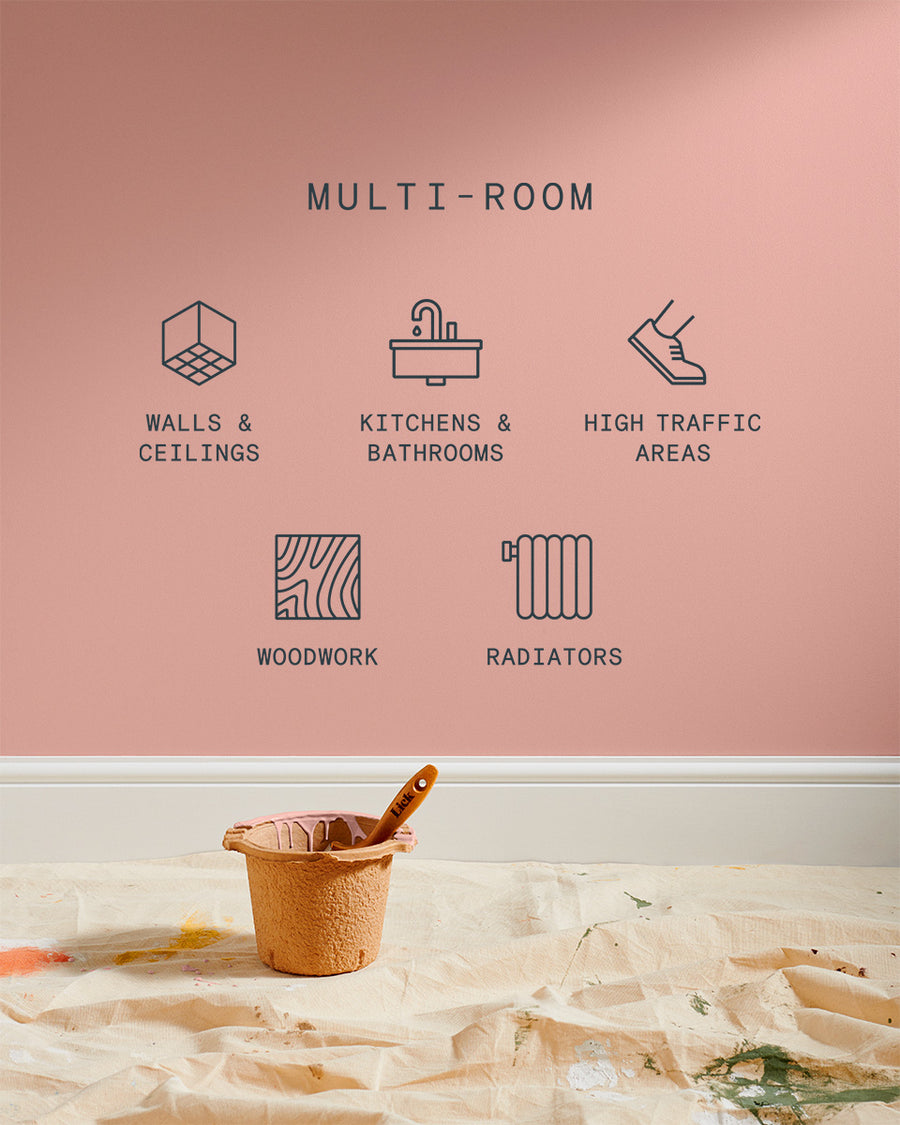 Supreme paint is suitable for walls and ceilings, kitchens and bathrooms, high traffic areas, woodwork and radiators