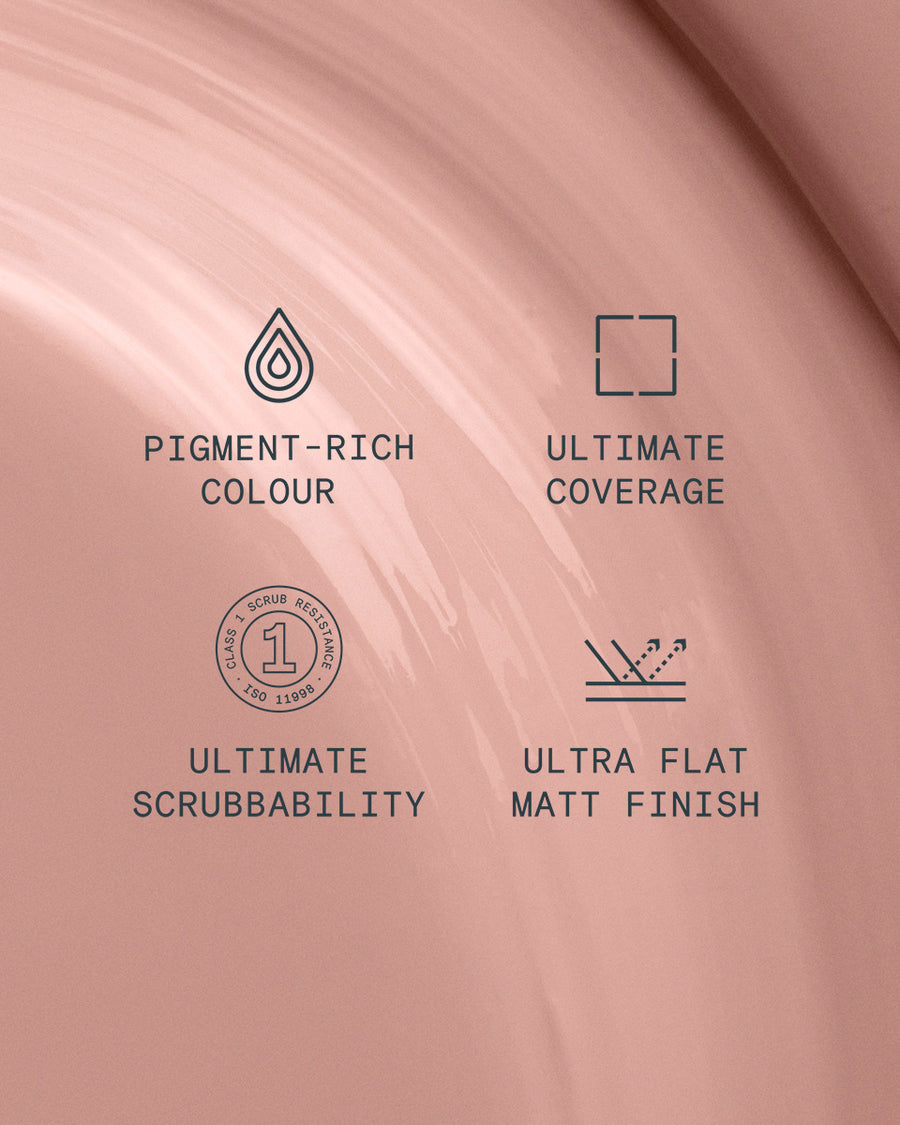 Supreme paint is ultra flat matt and pigment rich with ultimate coverage and scrubbability