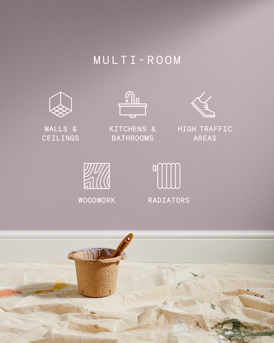 Supreme paint is suitable for walls and ceilings, kitchens and bathrooms, high traffic areas, woodwork and radiators