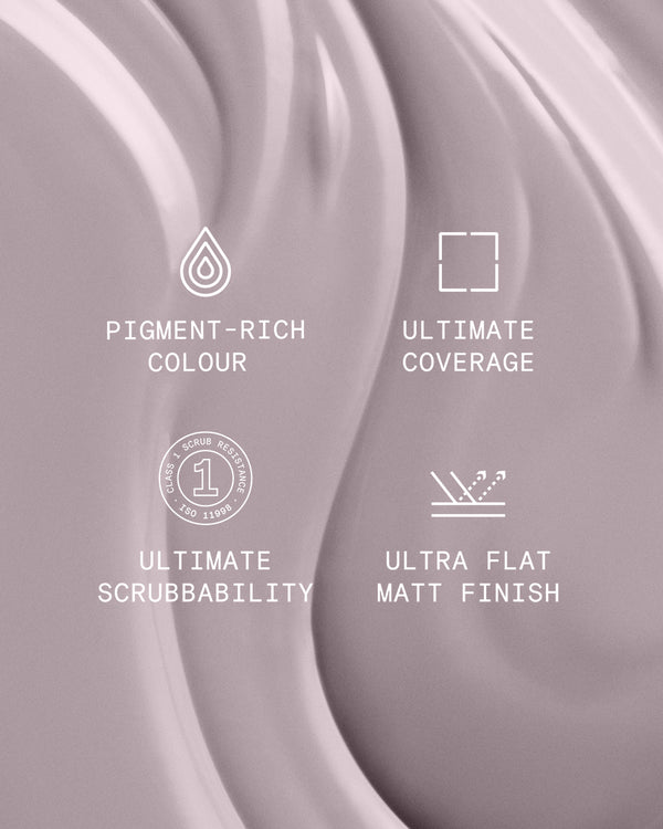 Supreme paint is ultra flat matt and pigment rich with ultimate coverage and scrubbability