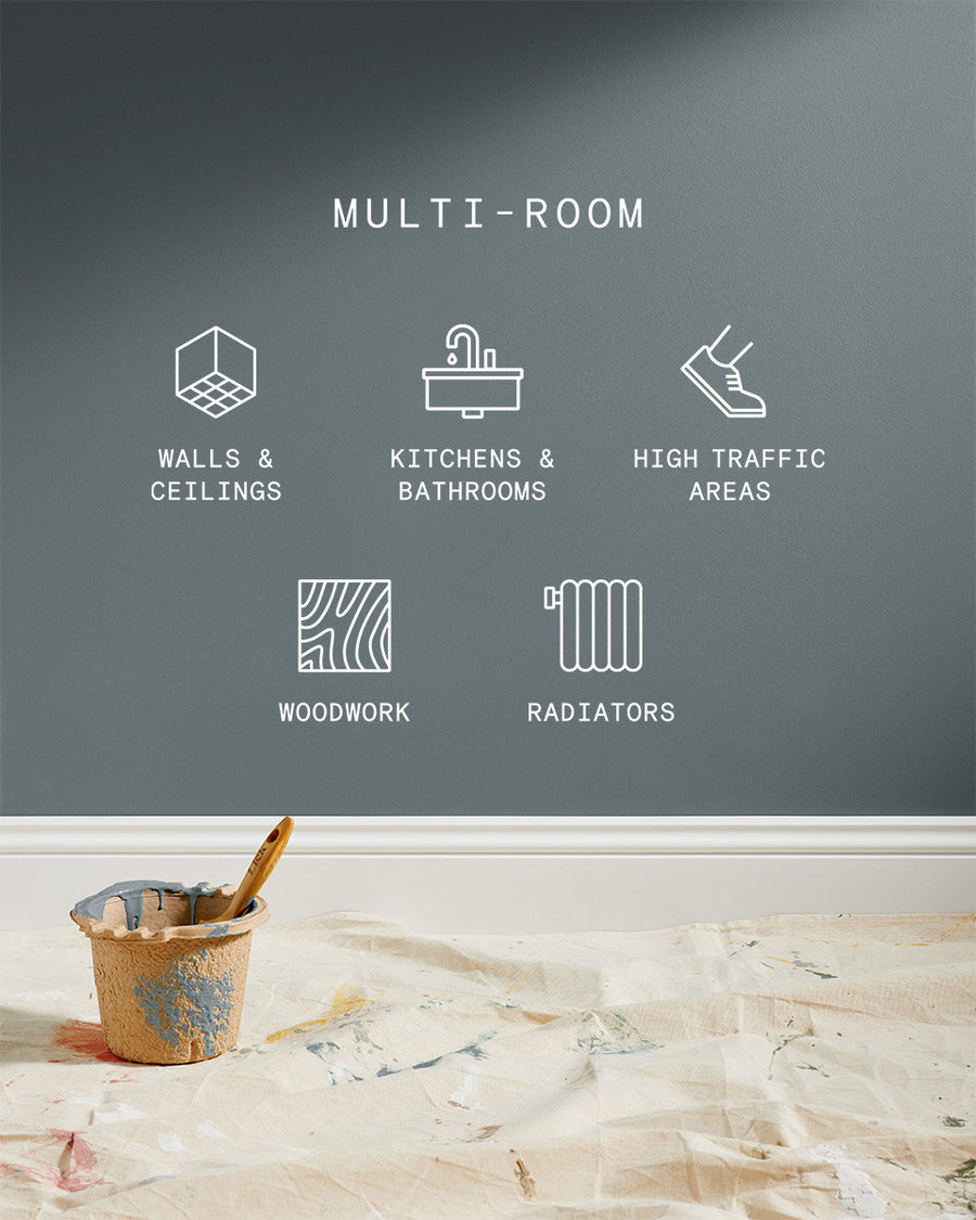 Supreme paint is suitable for walls and ceilings, kitchens and bathrooms, high traffic areas, woodwork and radiators