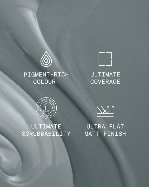 Supreme paint is ultra flat matt and pigment rich with ultimate coverage and scrubbability