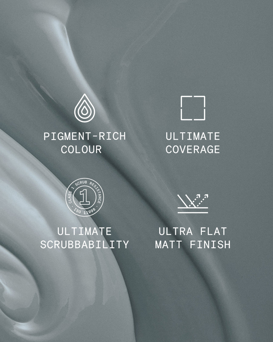 Supreme paint is ultra flat matt and pigment rich with ultimate coverage and scrubbability